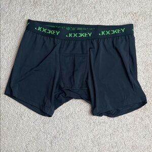 Jockey Black Boxer Briefs with Green Details